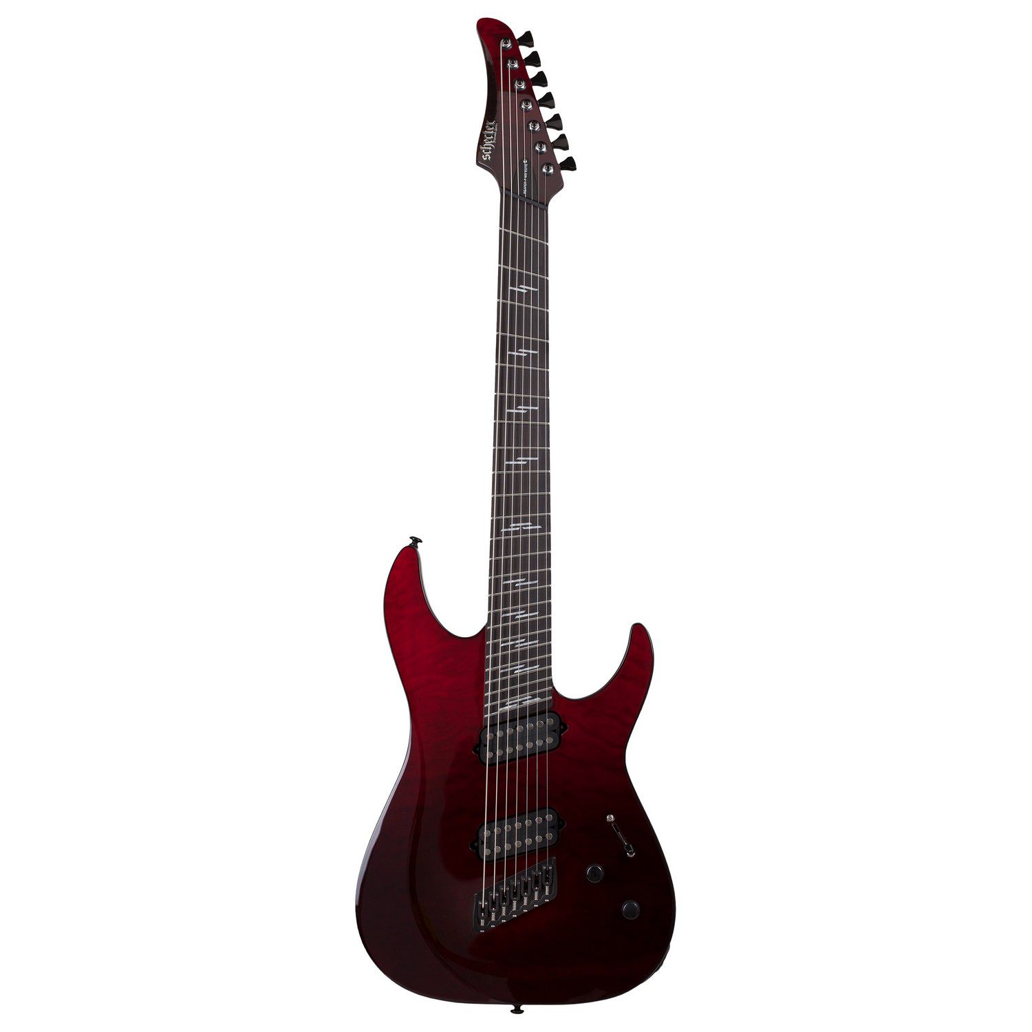 An image of Schecter Reaper-7 Elite Multiscale Guitar, Bloodburst | PMT Online