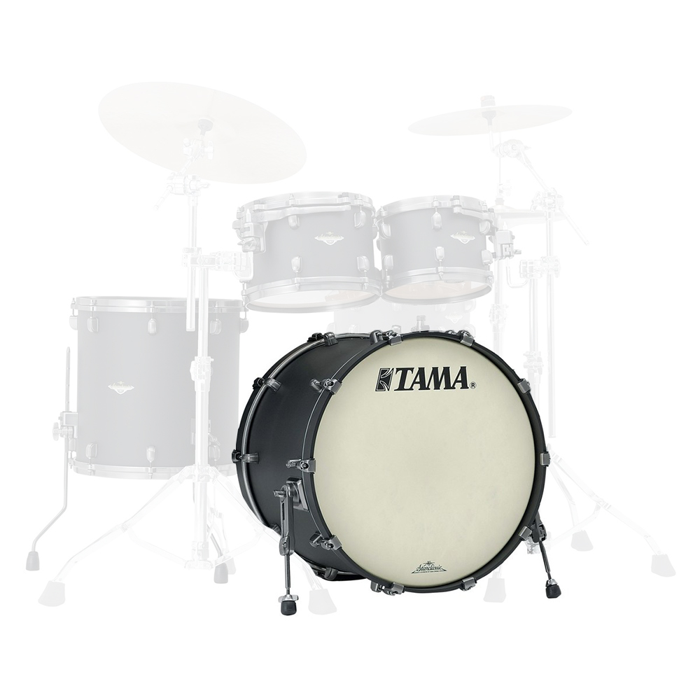 An image of Tama Starclassic Maple 22x18 Bass Drum Flat Black | PMT Online