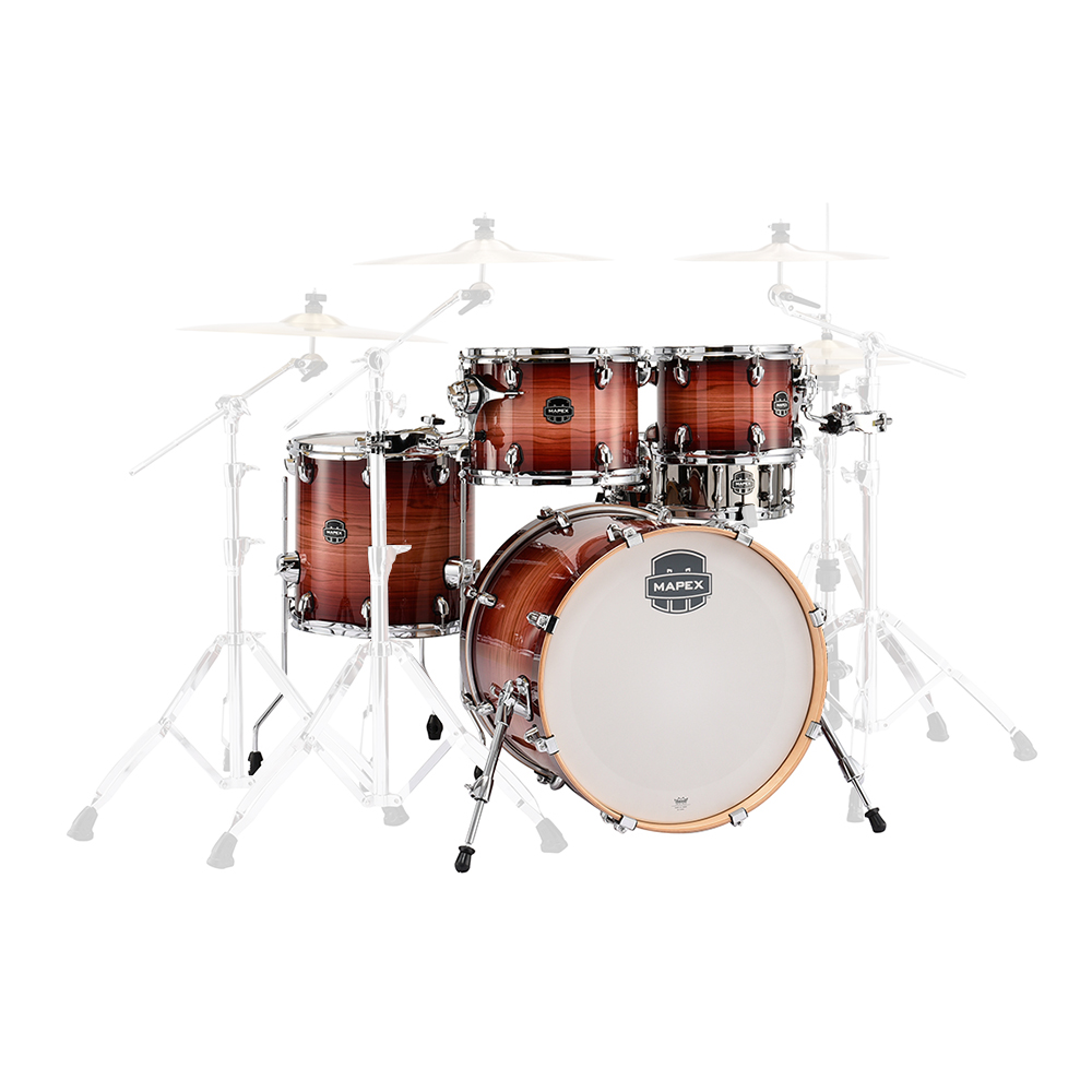 An image of Mapex Armory Redwood Burst Shell Pack 14x5.5 Steel Snare  | PMT Online
