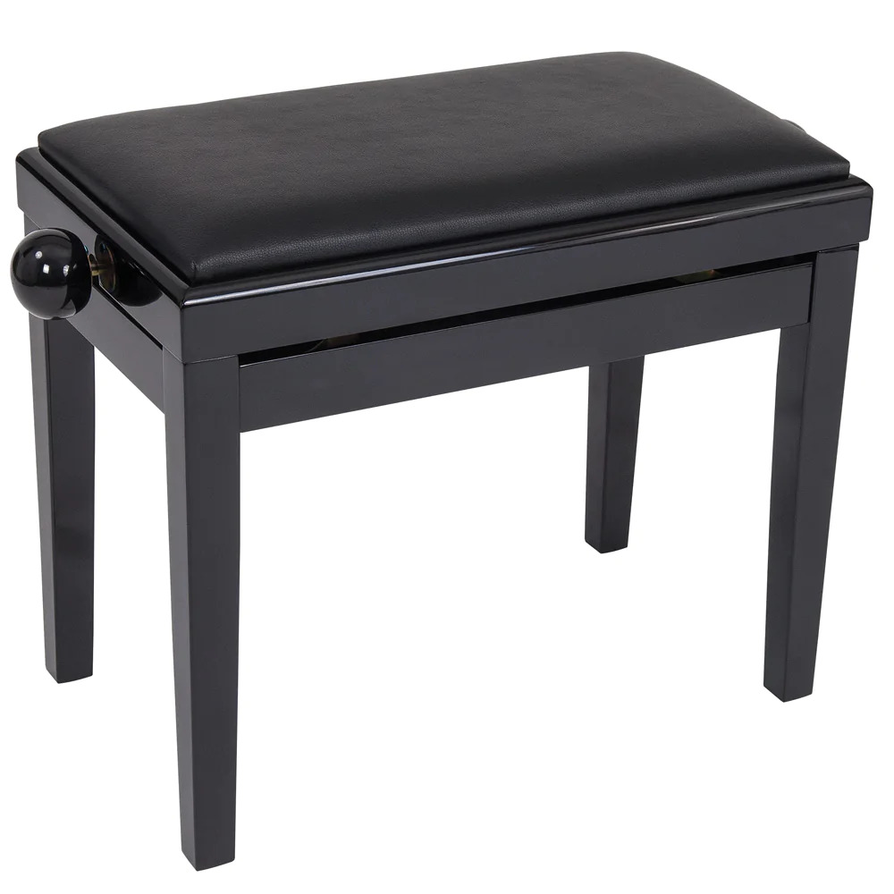 An image of Kinsman Adjustable Piano Bench, Polished Gloss Black | PMT Online