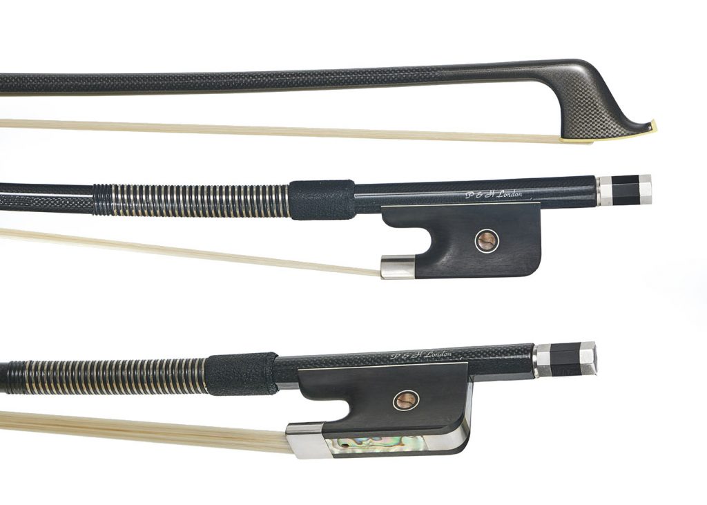 An image of P&H D.Bass Bow Carbon Composite Ebony Frog 4/4-3/4