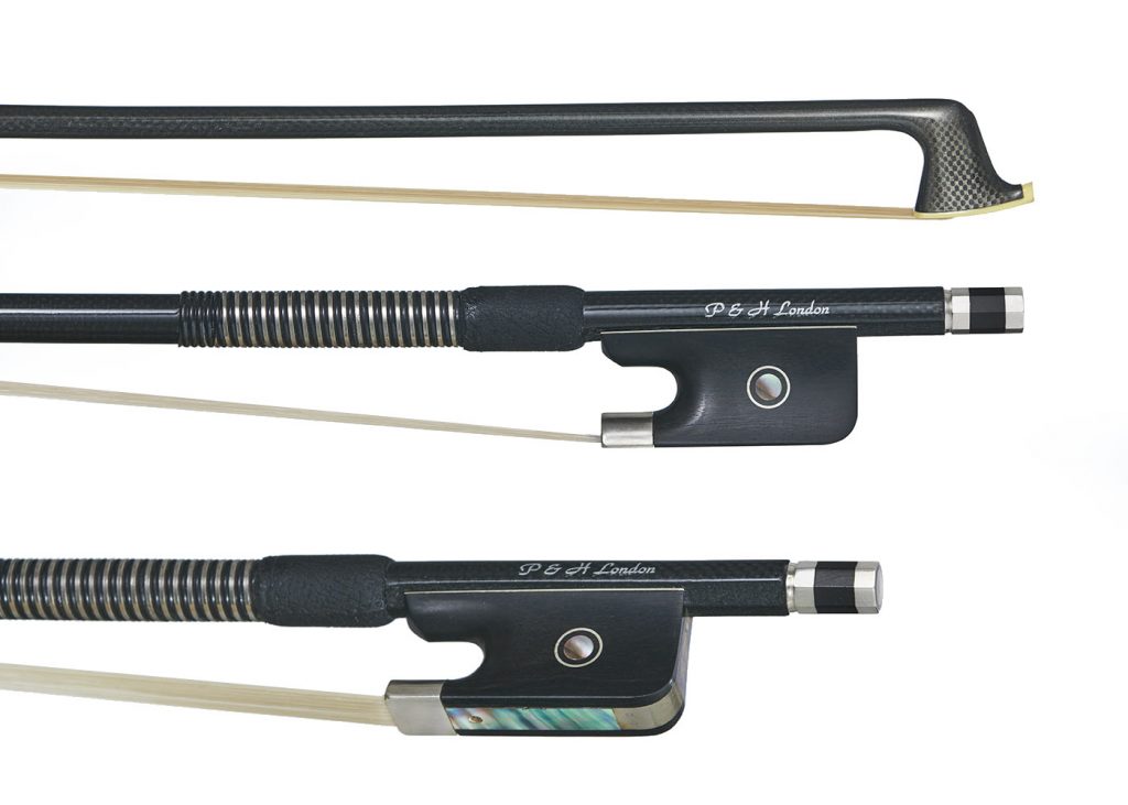 An image of P&H Viola Bow Carbon Composite Ebony Frog Standard