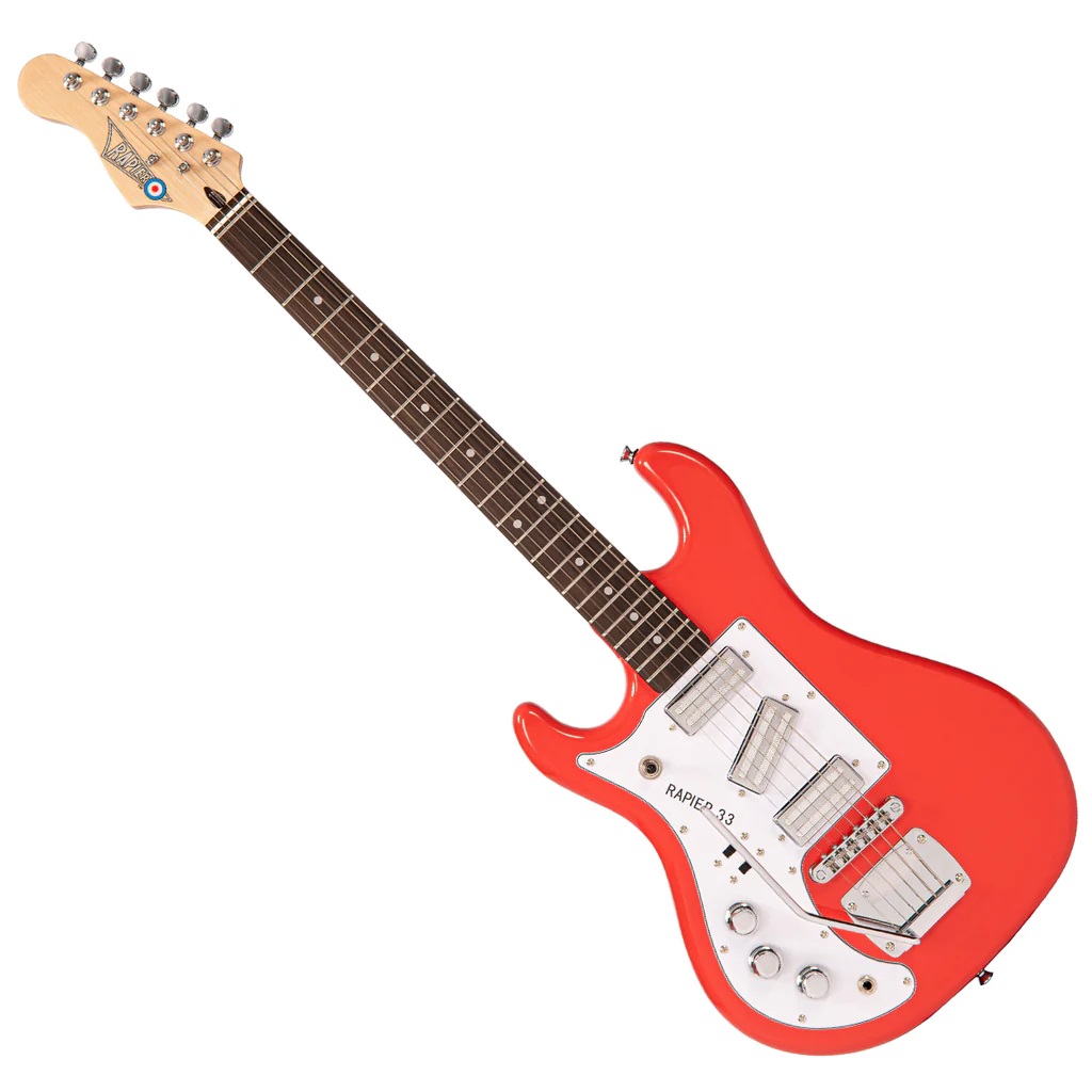 An image of Rapier 33 Left Hand Electric Guitar, Fiesta Red | PMT Online