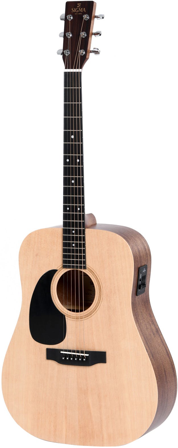 An image of Sigma SIG-DMEL Left Handed Acoustic Guitar w Sigma Preamp with Tuner | PMT Onlin...
