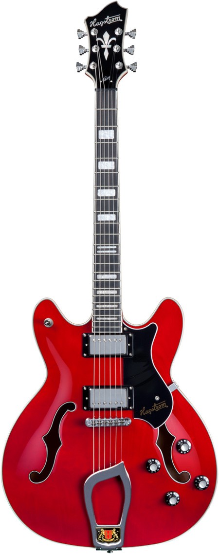 An image of Hagstrom Viking Electric Guitar, Wild Cherry Transparent | PMT Online