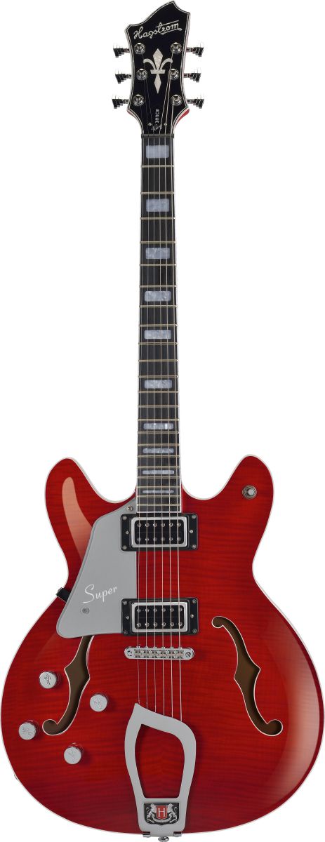 An image of Hagstrom Super Viking Electric Guitar, Wild Cherry Left Handed | PMT Online