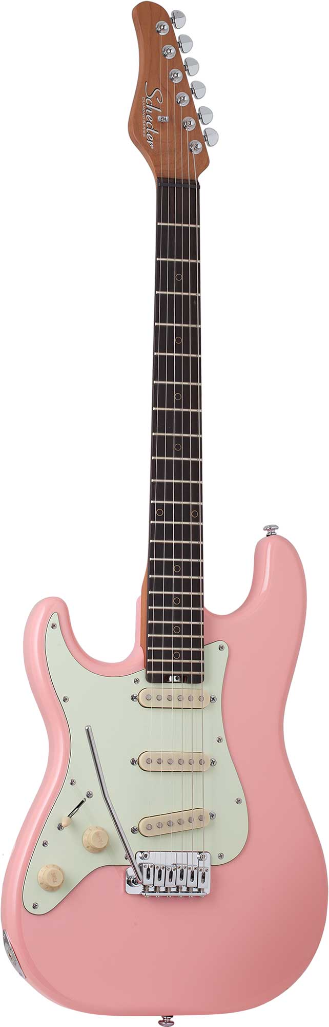 An image of Schecter Nick Johnston Traditional Left Handed Atomic Coral