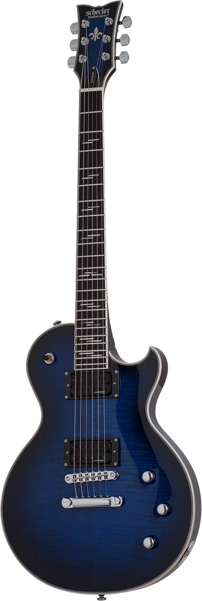 An image of Schecter Solo-II Supreme Trans Blue Burst