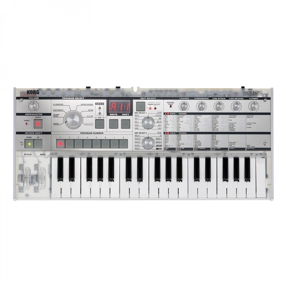 An image of Korg MicroKORG Synthesizer & Vocoder, Crystal Edition