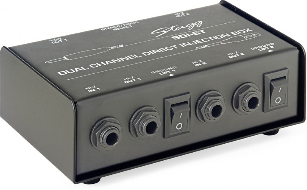 An image of Stagg SDI-ST 2 Channel Passive DI Box With Mono/Stereo Switch | PMT Online