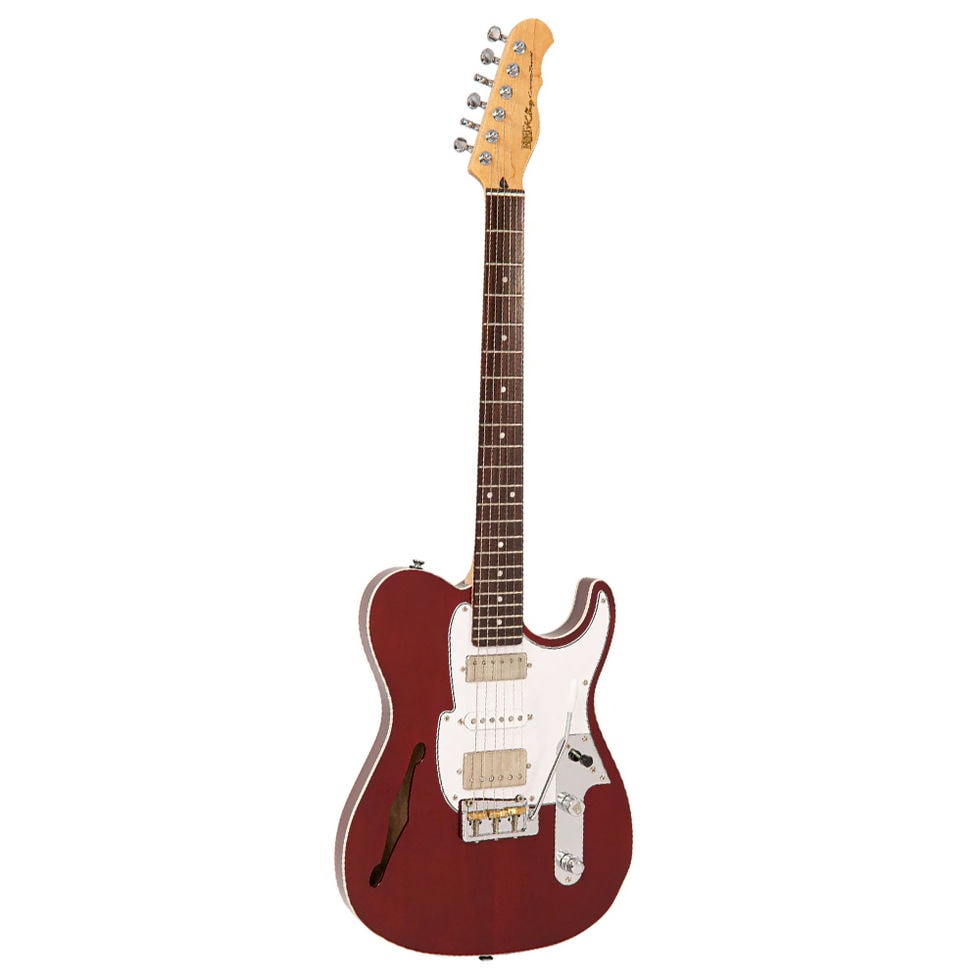 An image of Fret King Country Squire Semitone Deluxe - Thru Red