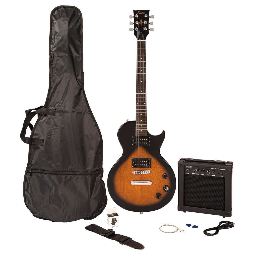 An image of Encore E90 Blaster Electric Guitar Pack, Tobacco Sunburst | PMT Online