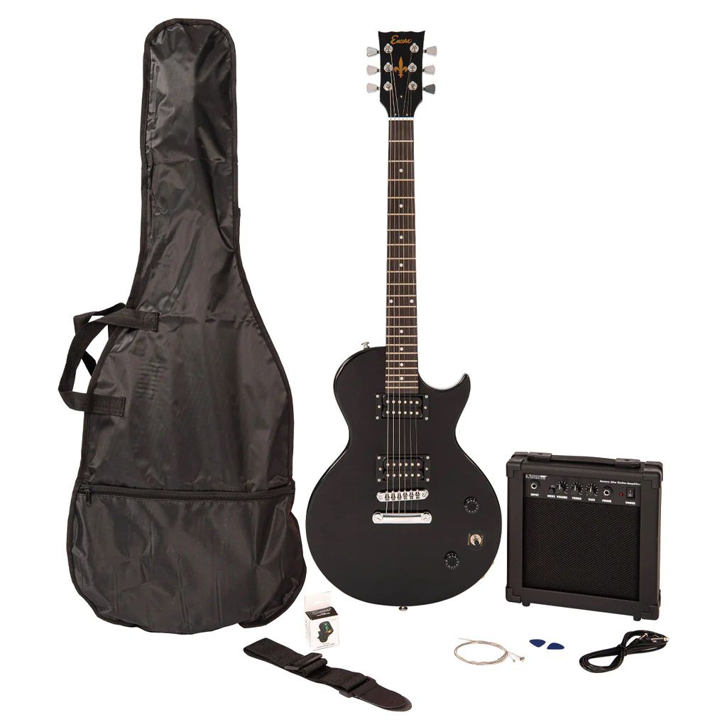 An image of Encore E90 Blaster Electric Guitar Pack, Gloss Black