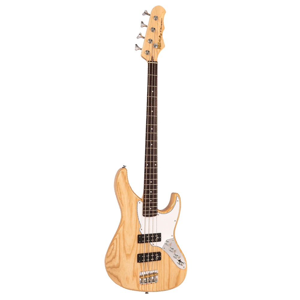 An image of Fret King Perception Custom 4 String Bass Natural Ash | PMT Online