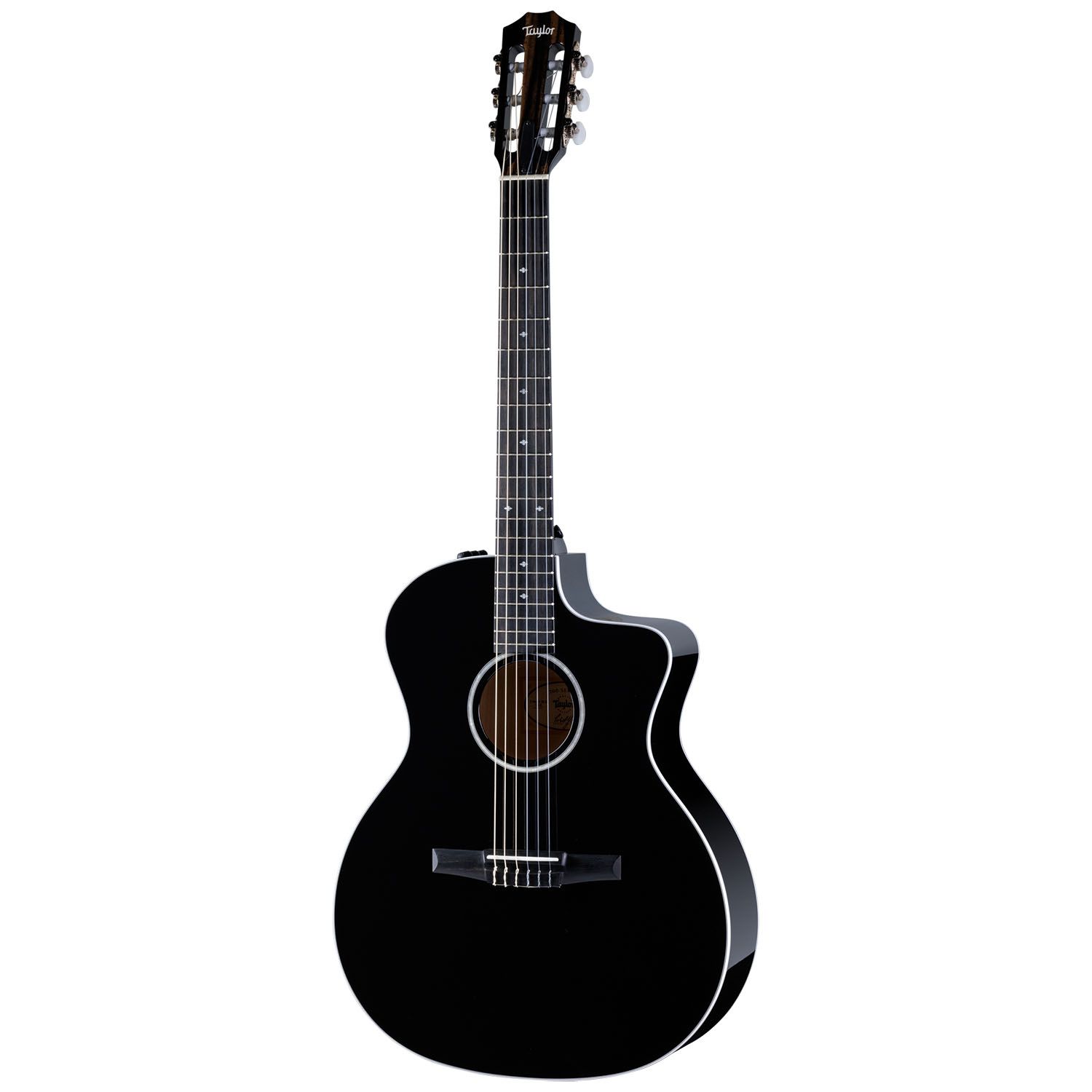 An image of Taylor 214ce-N Deluxe Electro Classical Guitar, Black | PMT Online
