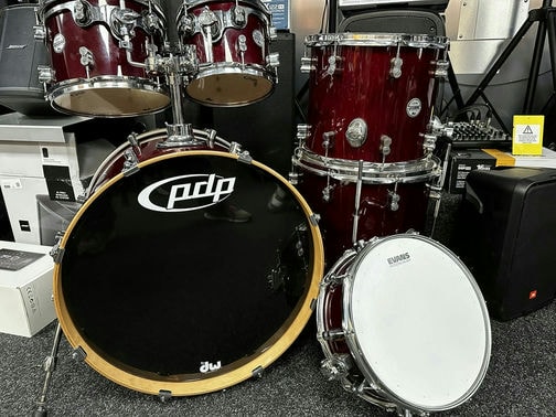 An image of Pre-Owned PDP Concept 6 Piece Drum Kit in Translucent Cherry Red | PMT Online