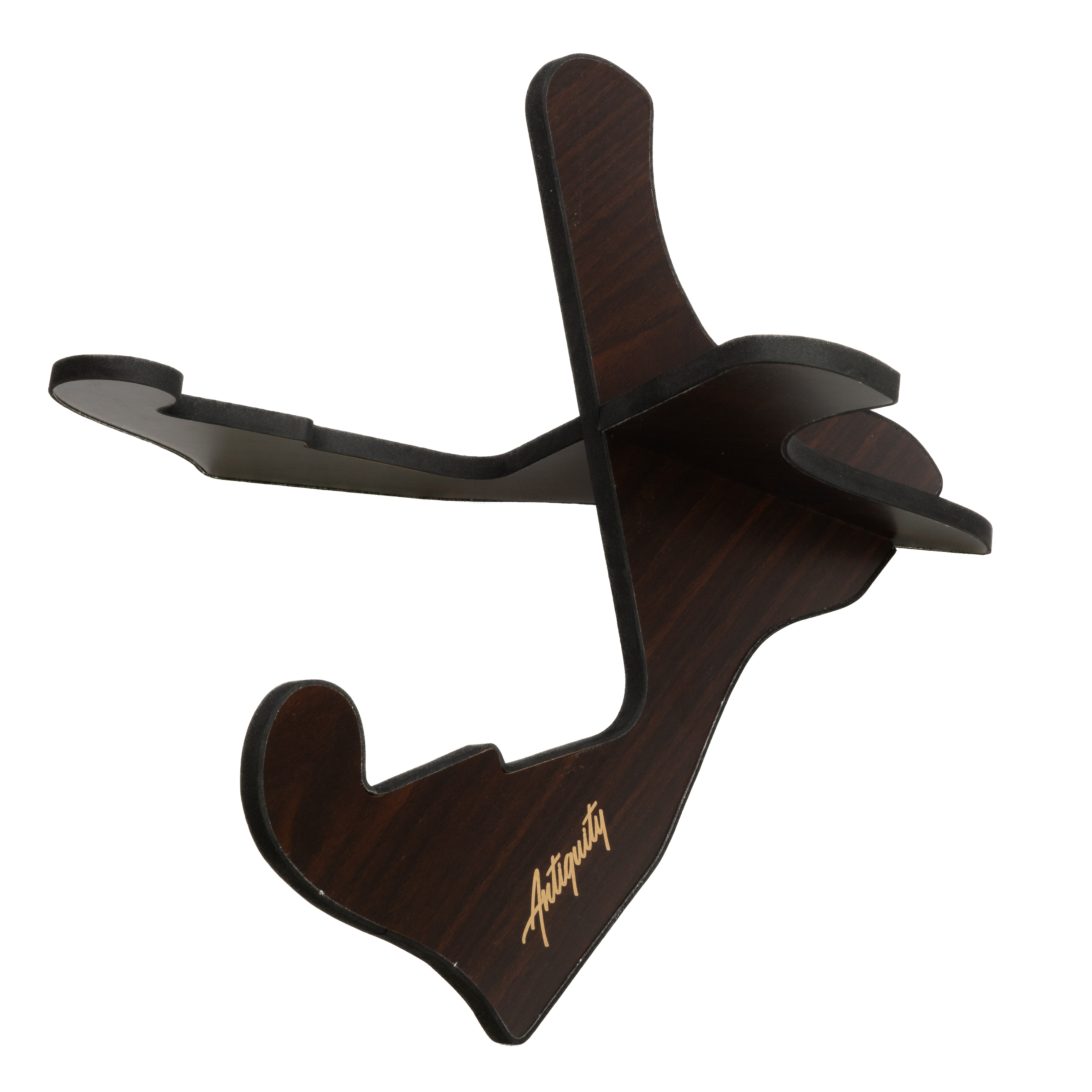 An image of Antiquity Wood Guitar Stand, Dark Brown - Gift for a Guitarist | PMT Online