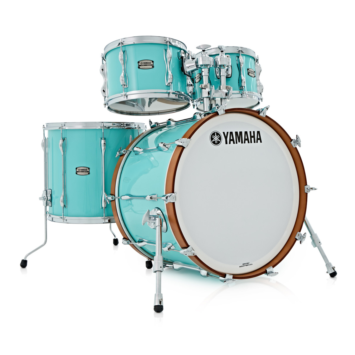 An image of Yamaha Recording Custom 22" Shell Pack Surf Green | PMT Online