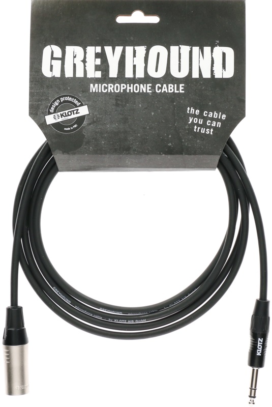 An image of Klotz Greyhound Balanced Cable Black 3m XLR - Jack | PMT Online