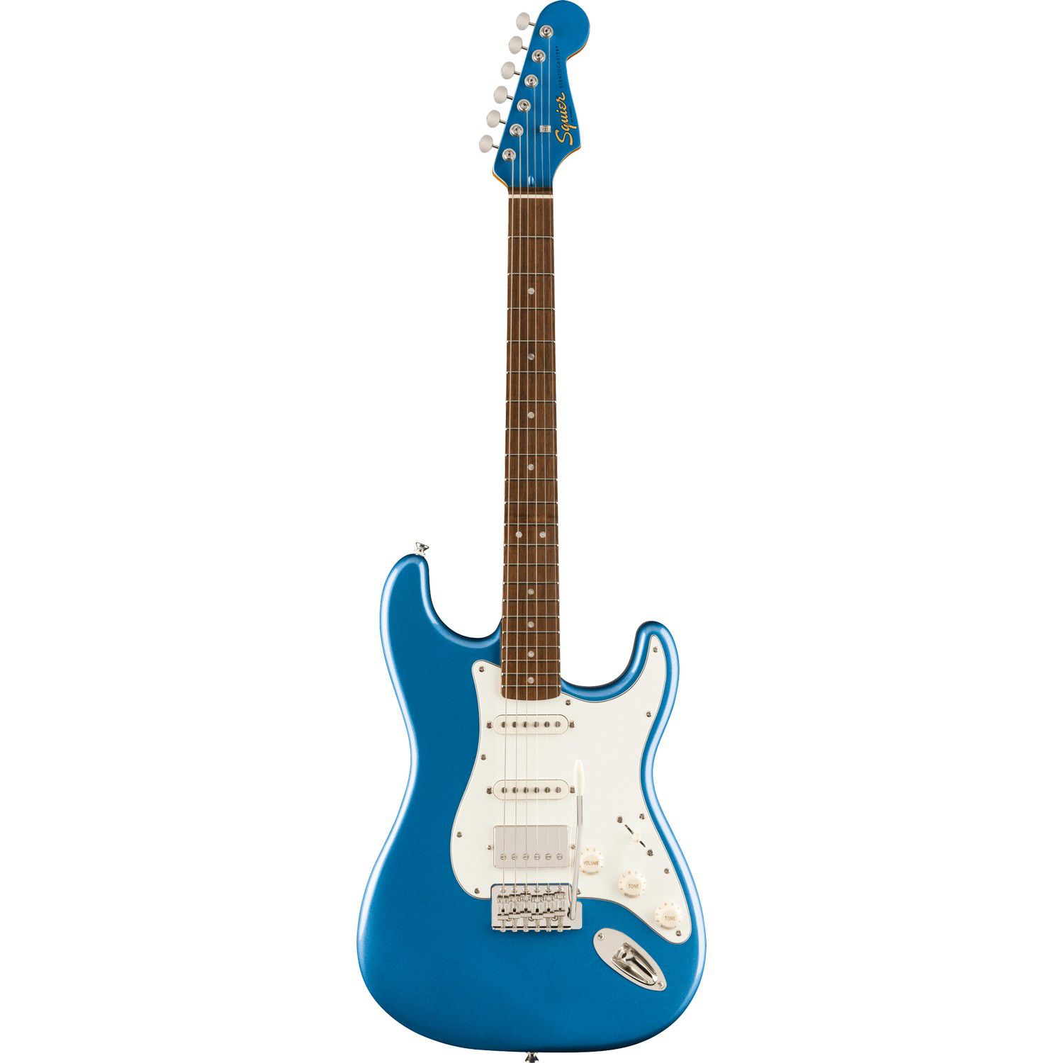 An image of Squier FSR Classic Vibe 60s Stratocaster HSS LRL Parchment PG Lake Placid Blue
