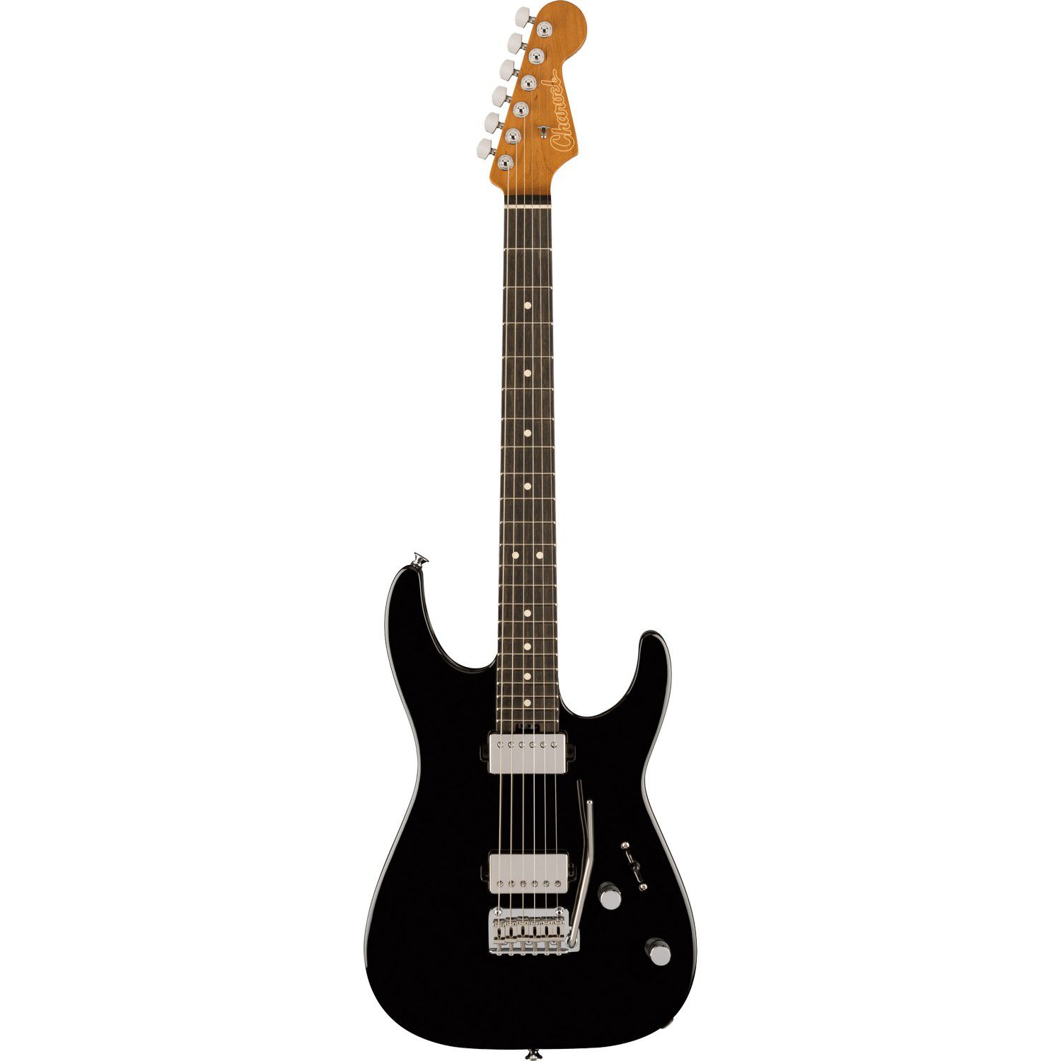 An image of Charvel Super Stock Gloss Black Electric Guitar | PMT Online