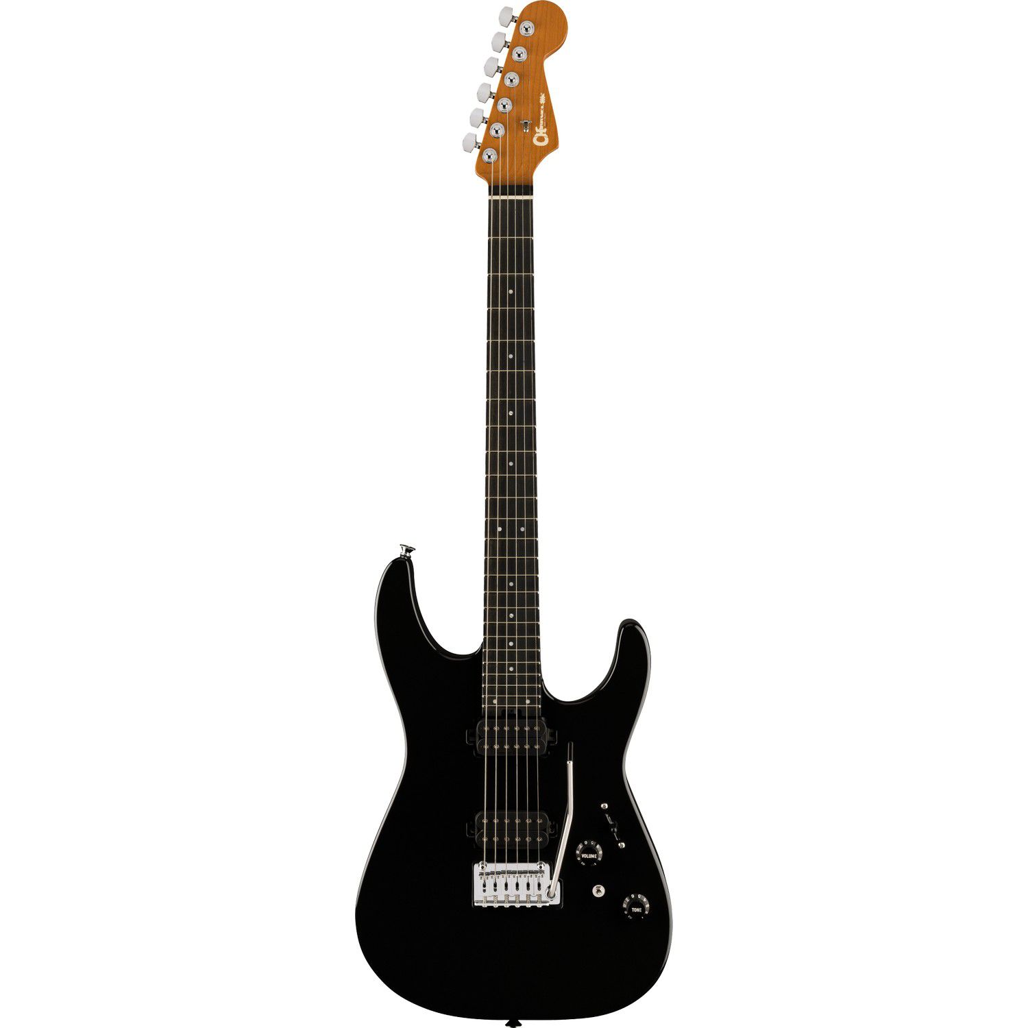 An image of Charvel Pro-Mod DK24 HH 2PT EB Gloss Black Electric Guitar | PMT Online