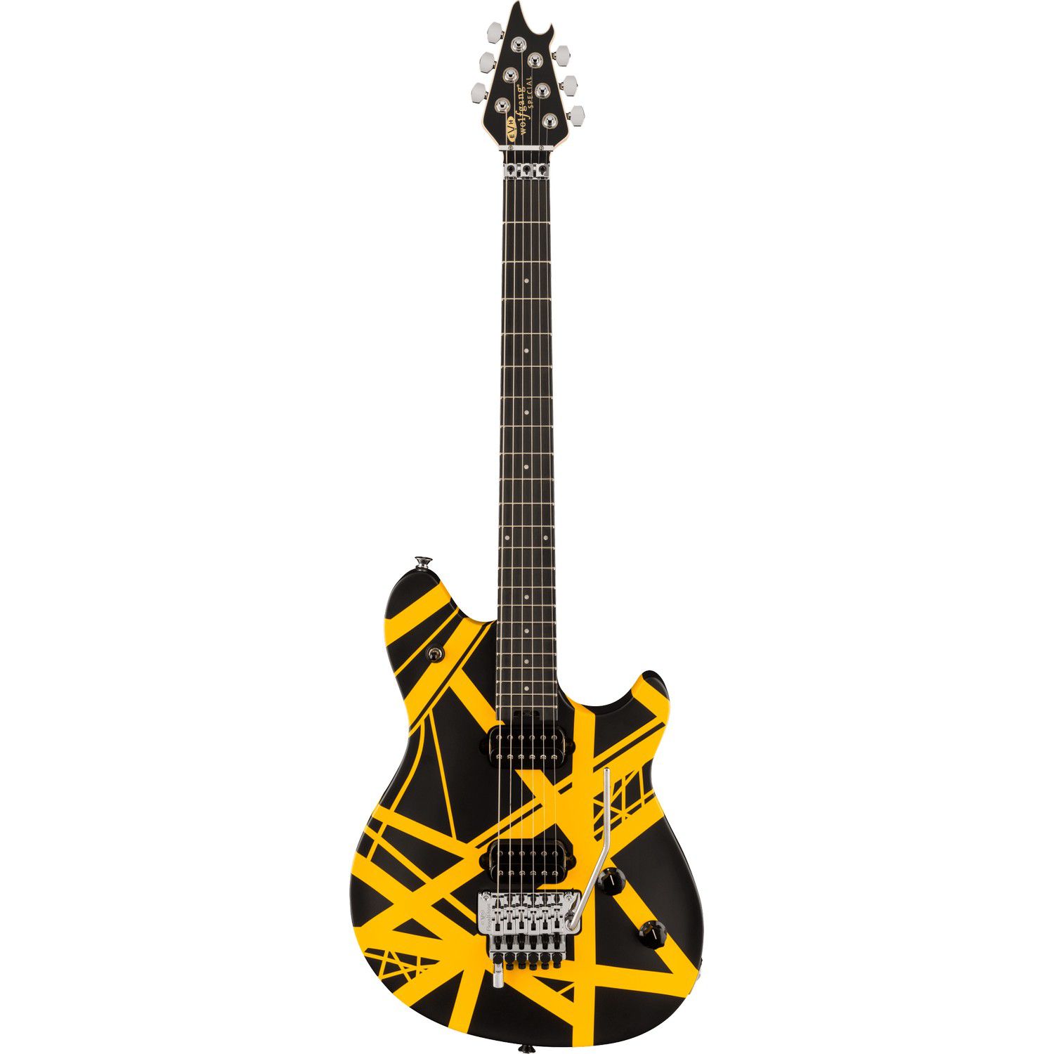An image of EVH Wolfgang Special Electric Guitar, Black And Yellow