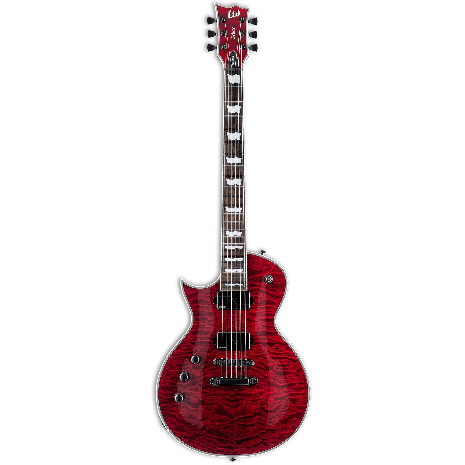 An image of ESP EC-1000 STBC LH Electric Guitar, See-Thru Black Cherry