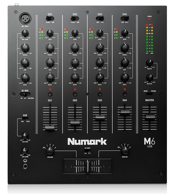An image of Numark M6 USB 4 Channel Mixer (Black)