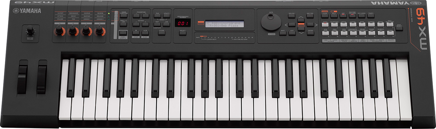 An image of Yamaha MX49 Version 2 Synthesizer 49 Key Edition, Black