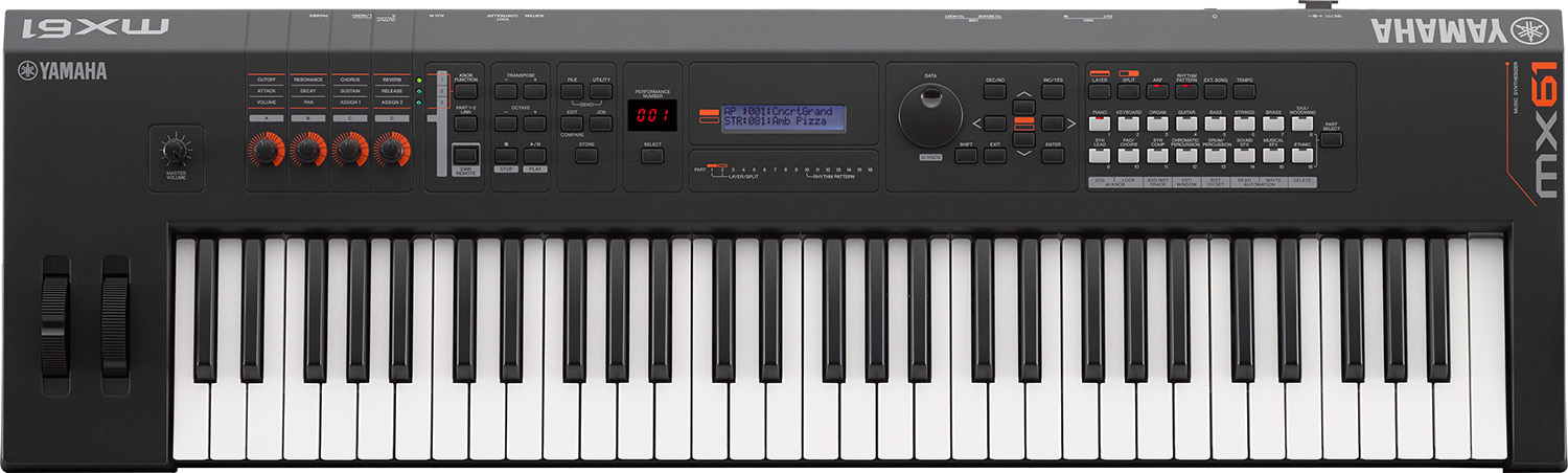 An image of Yamaha MX61 Version 2 Synthesizer 61 Key Edition, Black | PMT Online