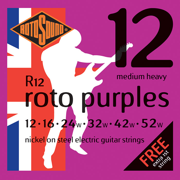 An image of Rotosound R12 Purples Electric Guitar Strings Medium Heavy 12-52 | PMT Online