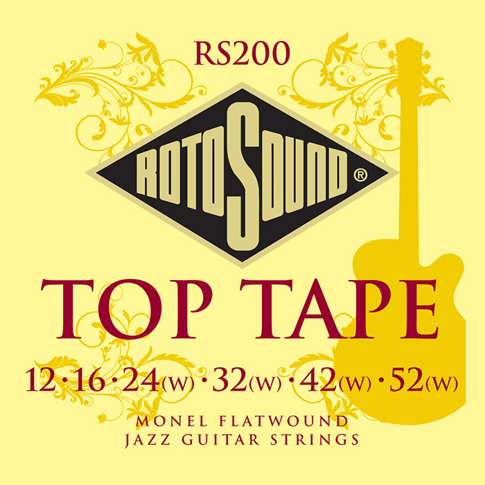 An image of RotoSound Top Tape Monel Jazz Flatwound Electric Strings 12-52 | PMT Online