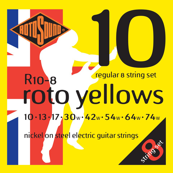 An image of Rotosound Roto R10 8-String Electric Guitar Strings 10-74 | PMT Online