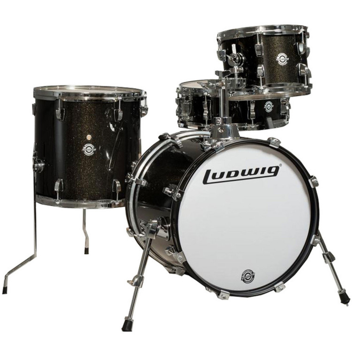 An image of Ludwig Questlove Breakbeats Shell Pack, Black Gold Sparkle | PMT Online