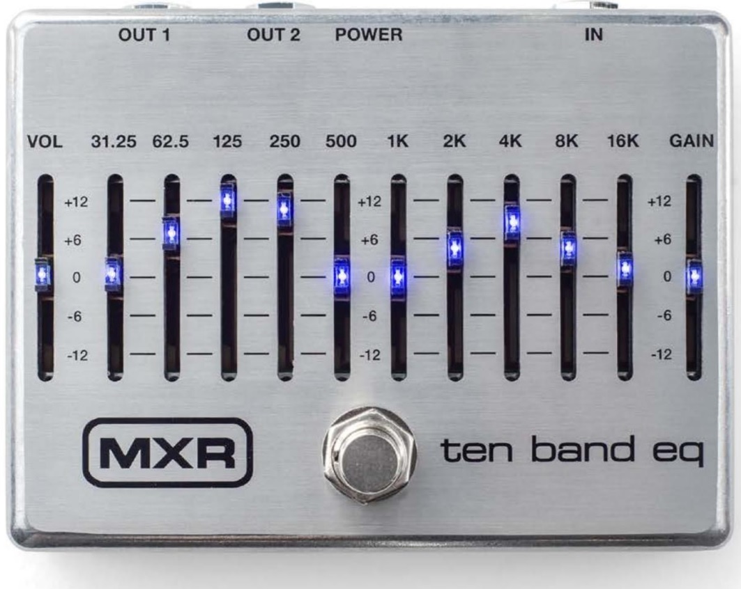 An image of MXR M108S Ten Band EQ Guitar Pedal Silver | PMT Online