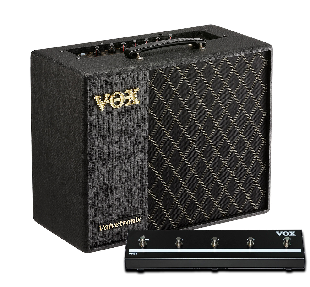 An image of Vox VT40X Guitar Amplifier Combo Bundle with VFS5 Footswitch | PMT Online