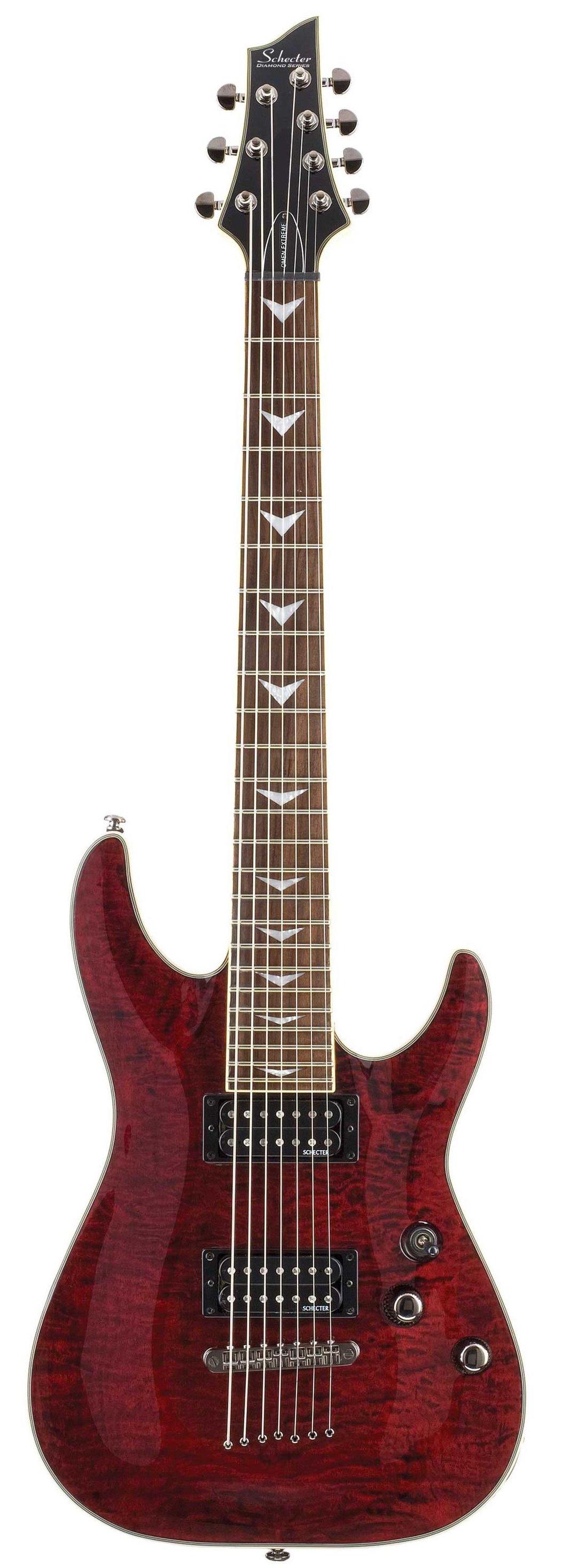 An image of Schecter Omen Extreme-7 in Black Cherry | PMT Online