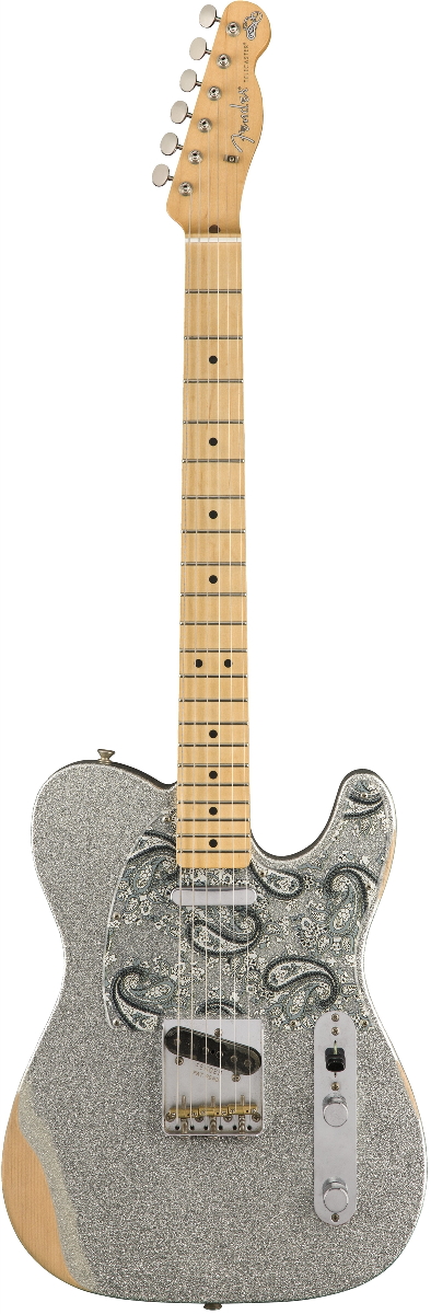 An image of Fender Brad Paisley Telecaster MN Road Worn Silver Sparkle