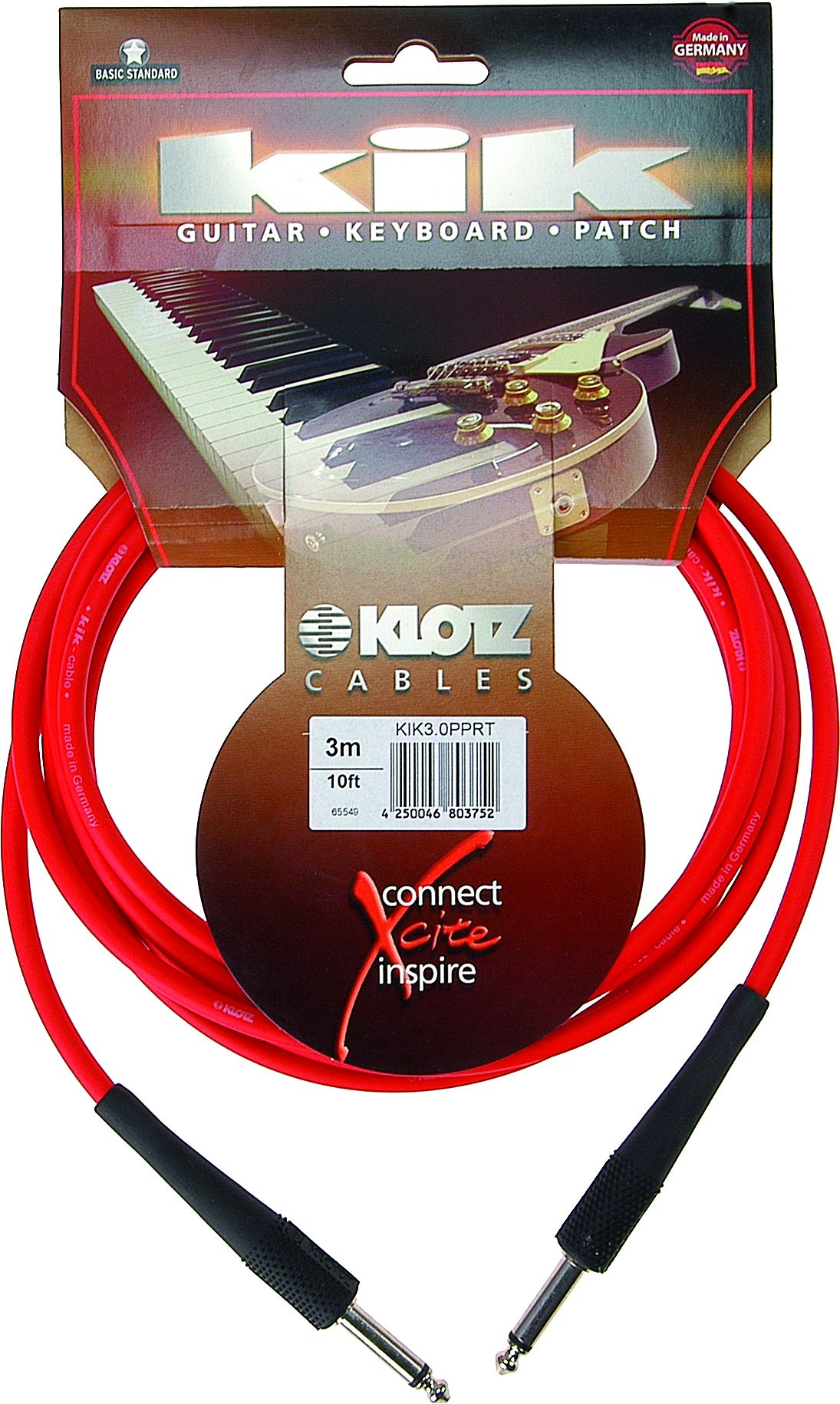An image of Klotz KIK Red Instrument Cable, 3m | PMT Online