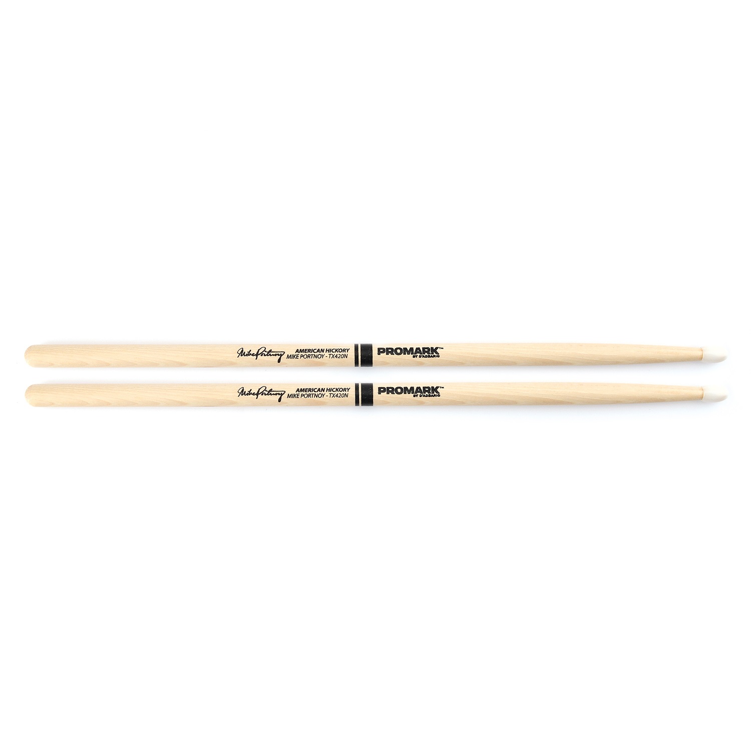 An image of Promark Hickory 420 Mike Portnoy Nylon Tip Drumstick Pair | PMT Online
