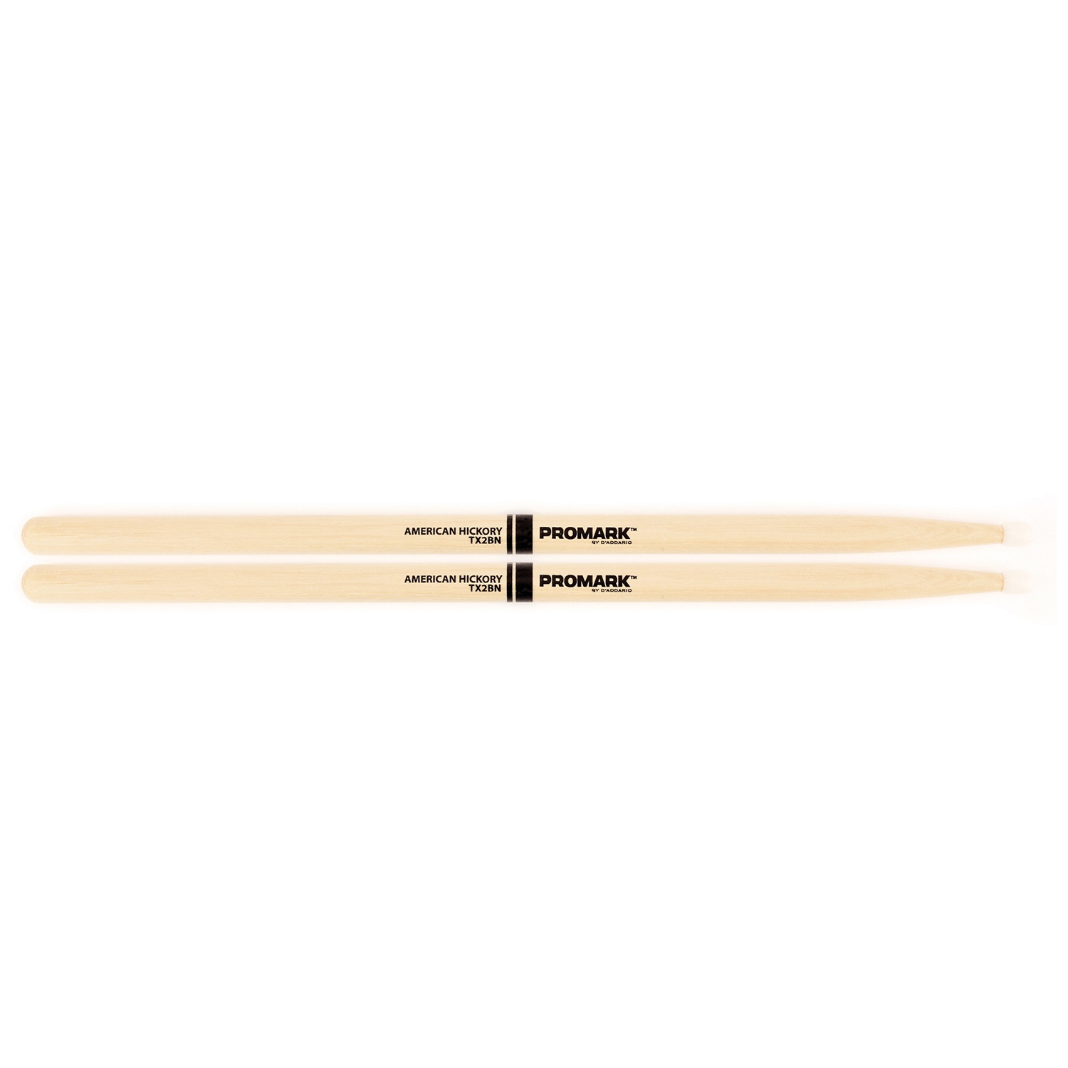 An image of Promark Hickory 2B Nylon Tip Drumstick Pair