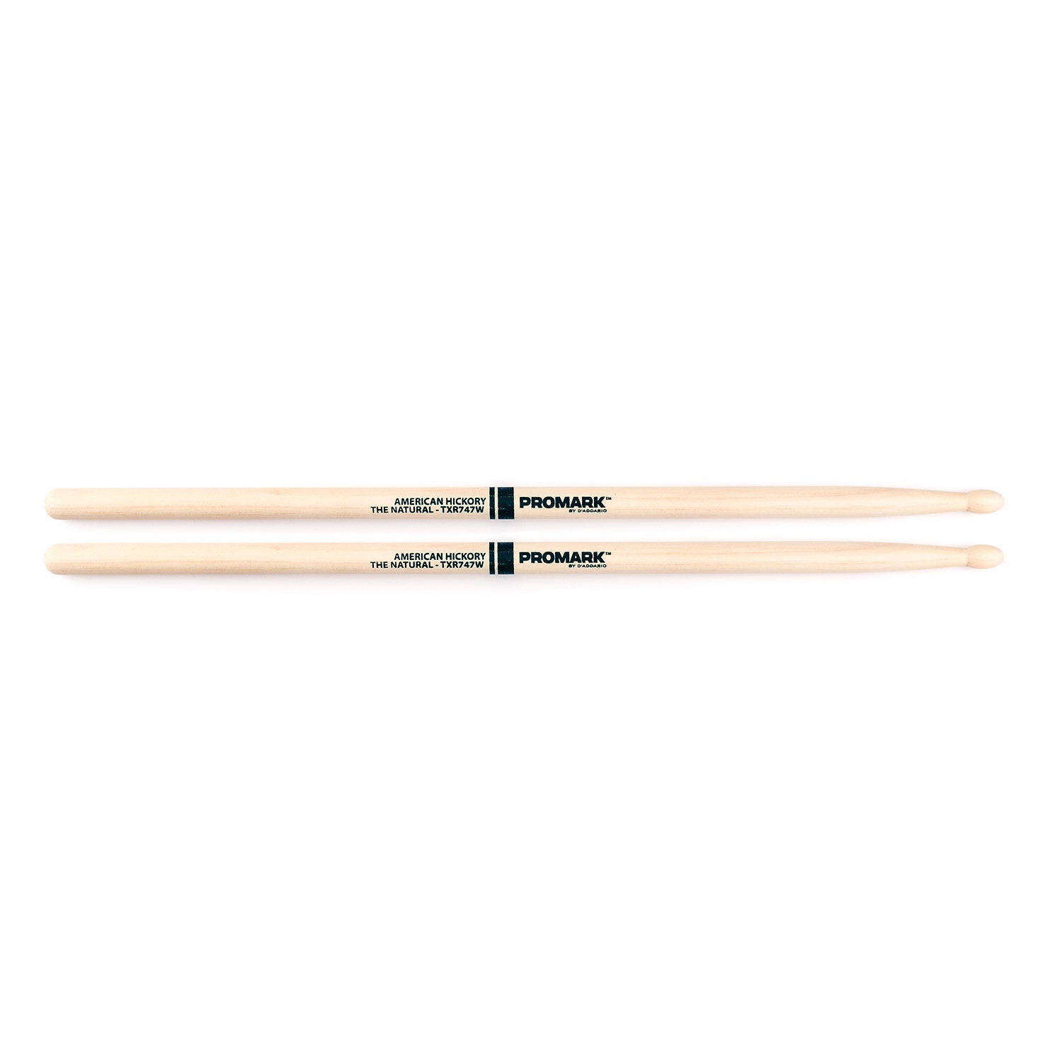 An image of Promark Hickory 747 "The Natural" Wood Tip Drumstick Pair | PMT Online