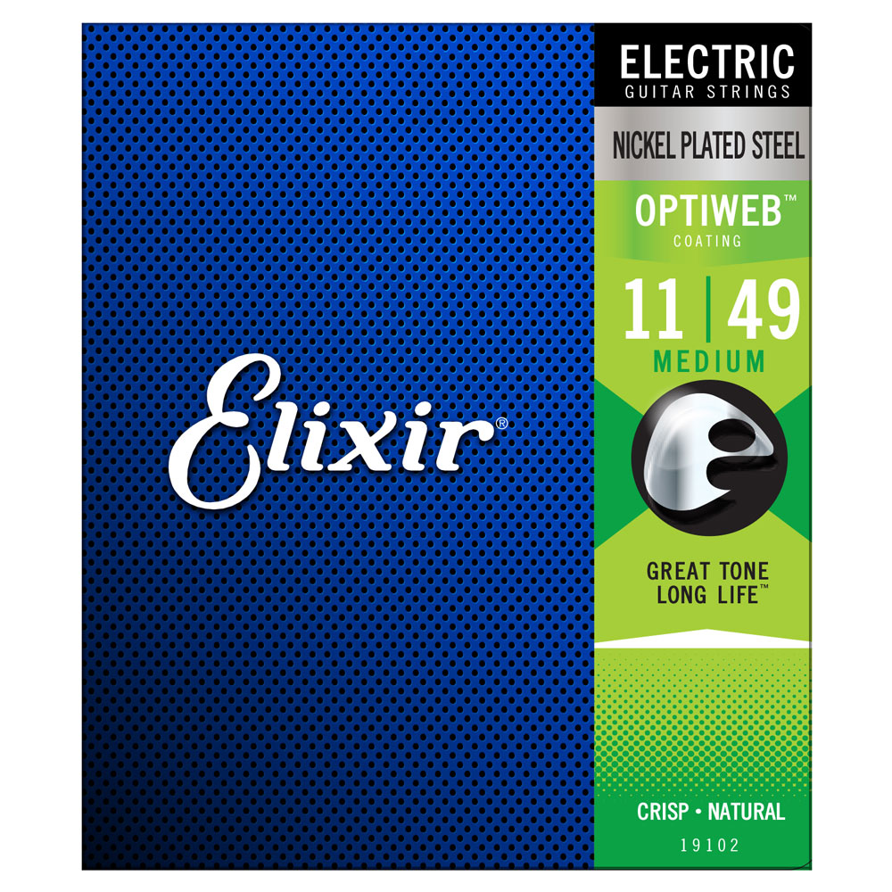 An image of Elixir OPTIWEB Medium Electric Guitar Strings, 11-49 | PMT Online