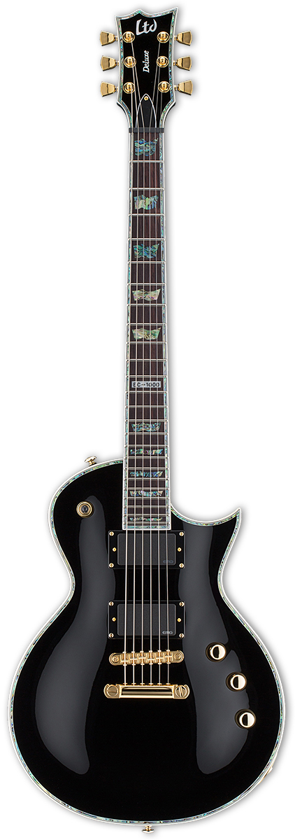 An image of ESP LTD EC-1000 BLK Singlecut Electric Guitar, Black | PMT Online