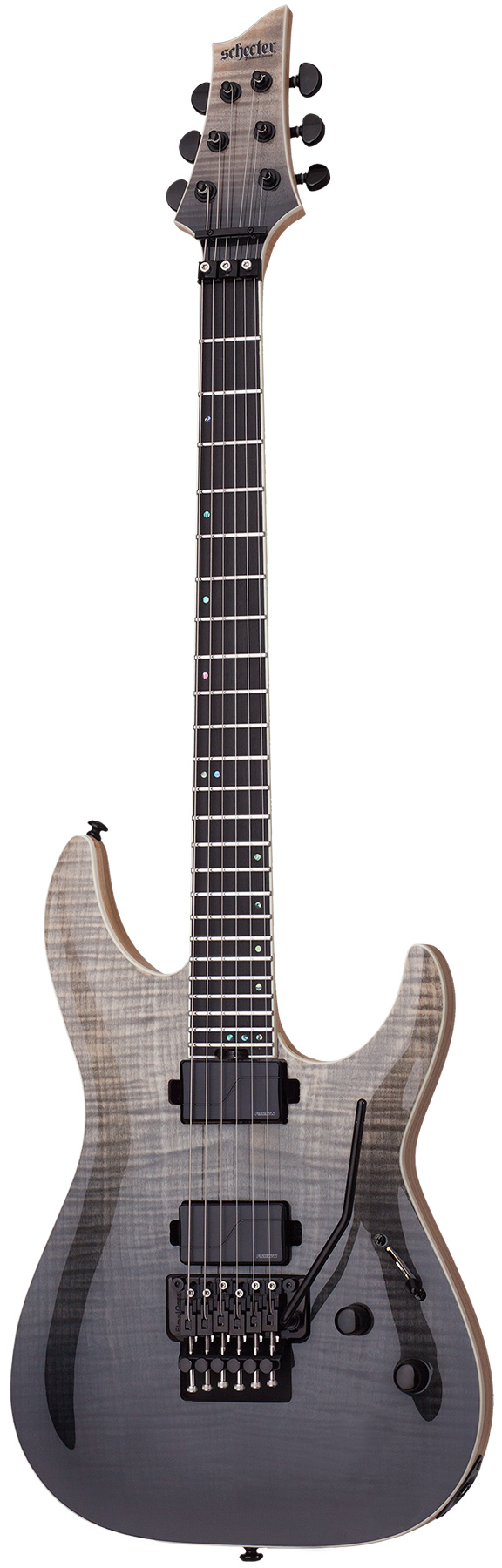 An image of Schecter C-1 FR SLS Elite Electric Guitar, Black Fade Burst | PMT Online