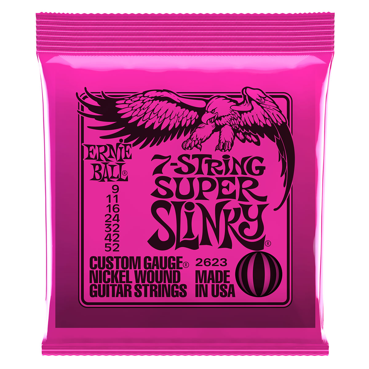 An image of Ernie Ball 2623 7 String Super Slinky 9 - 52