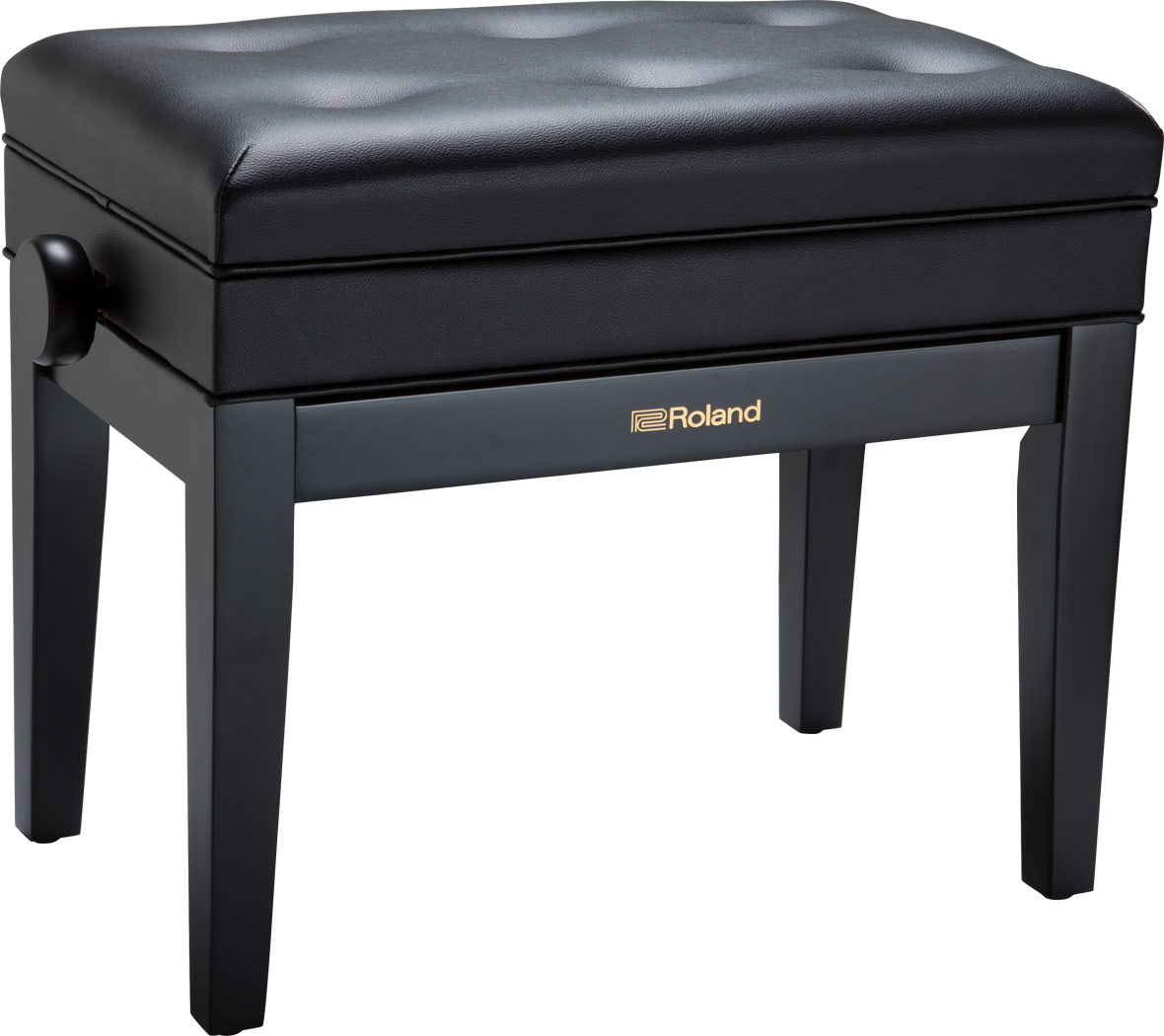 An image of Roland RPB-400BK Satin Black Piano Bench with Compartment | PMT Online