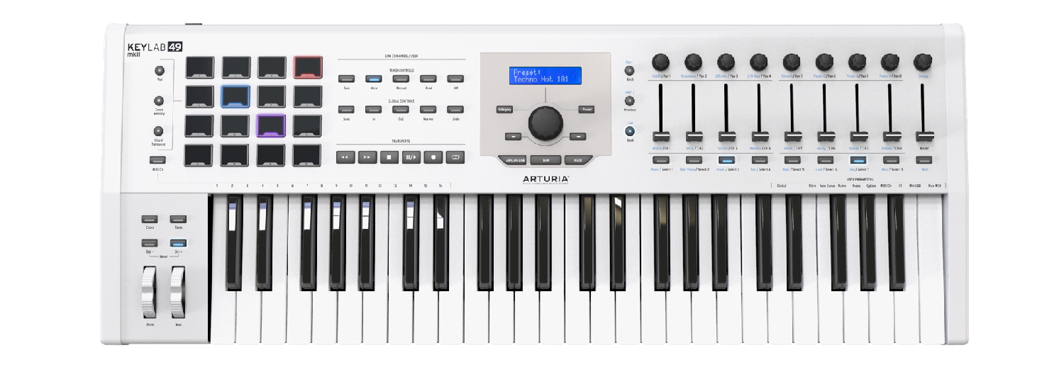 An image of Arturia Keylab 49 MKII USB MIDI Keyboard, White | PMT Online