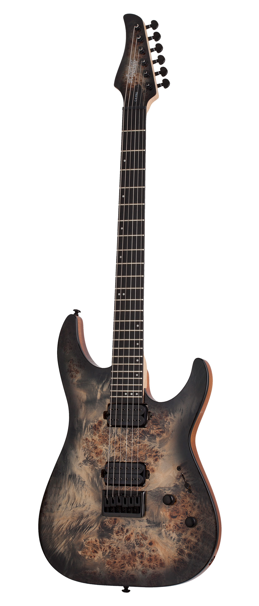 An image of Schecter C-6 Pro Electric Guitar in Charcoal Burst | PMT Online